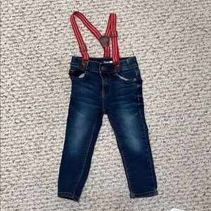 OshKosh B'gosh Blue Jeans with Red Suspenders